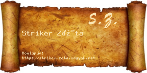 Striker Zéta névjegykártya